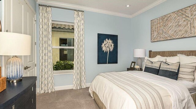 858 Arbor Green Trl, Saint Cloud, FL 34771 - carpeted bedroom with ornamental molding and recessed lighting