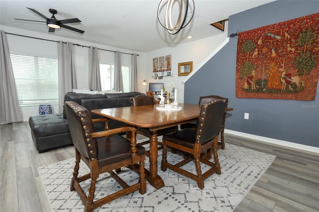2326 Carrabelle Way, Sanford, FL 32771 - dining space with wood finished floors and ceiling fan