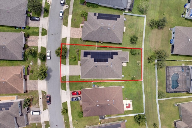 480 Kestrel Dr, Groveland, FL 34736 - aerial view of residential area with property parcel outlined