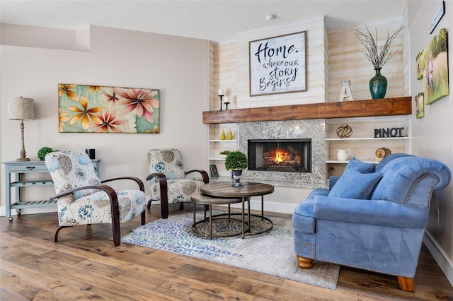 5141 Autumn Ridge Ln, Windermere, FL 34786 - living area with wood finished floors and a fireplace