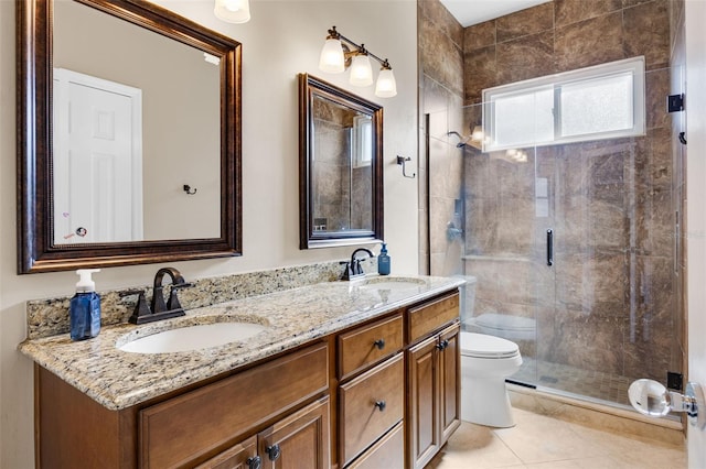 5141 Autumn Ridge Ln, Windermere, FL 34786 - bathroom with a stall shower, double vanity, and tile patterned floors