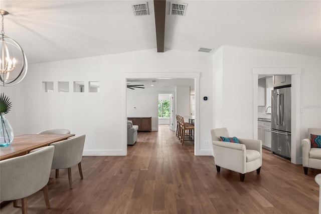 91 Minnehaha Cir, Maitland, FL 32751 - corridor with a chandelier and dark wood-style floors