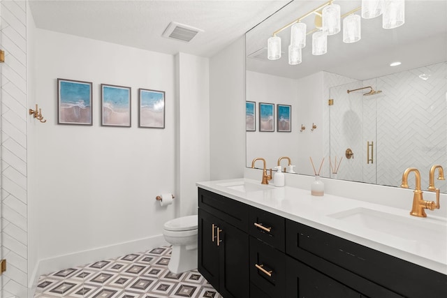 91 Minnehaha Cir, Maitland, FL 32751 - bathroom with double vanity, a stall shower, and tile patterned floors