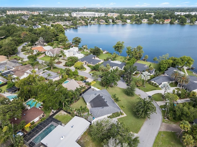 91 Minnehaha Cir, Maitland, FL 32751 - aerial overview of property's location featuring a large body of water and nearby suburban area