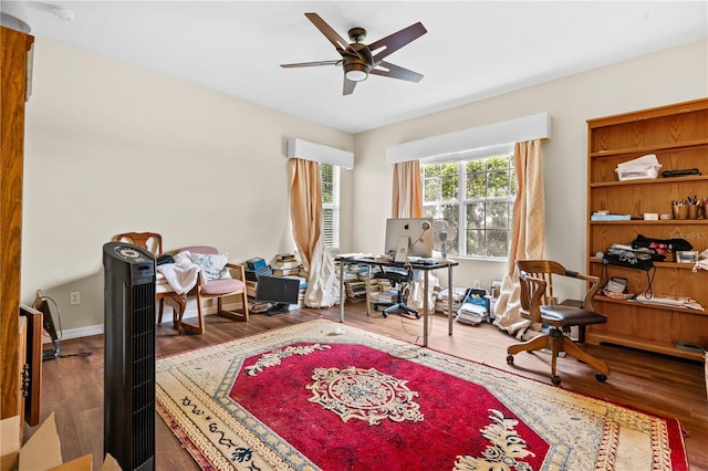 8804 Warwick Shore Xing Unit X, Orlando, FL 32829 - office area featuring wood finished floors and ceiling fan