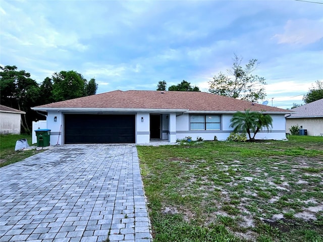 2010 Appian Ct, Deltona, FL 32725 - ranch-style house with a garage, decorative driveway, and stucco siding