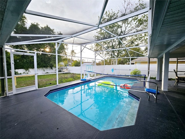 2010 Appian Ct, Deltona, FL 32725 - view of pool featuring a fenced backyard, a patio area, and glass enclosure