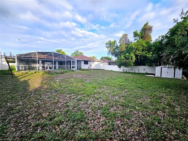2010 Appian Ct, Deltona, FL 32725 - view of yard with a storage shed and a lanai