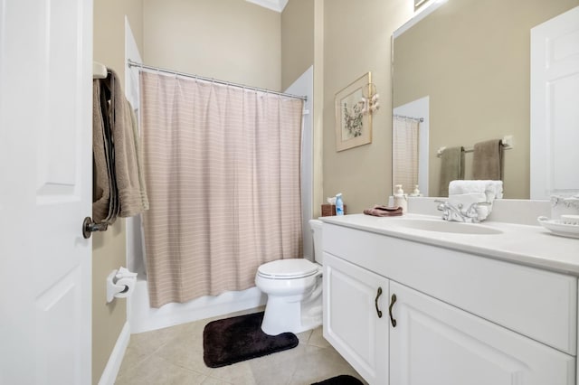 785 Hawks Blf, Clermont, FL 34711 - bathroom with vanity, tile patterned flooring, and shower / bath combo with shower curtain