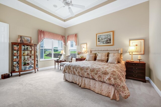 785 Hawks Blf, Clermont, FL 34711 - carpeted bedroom with ornamental molding and a ceiling fan