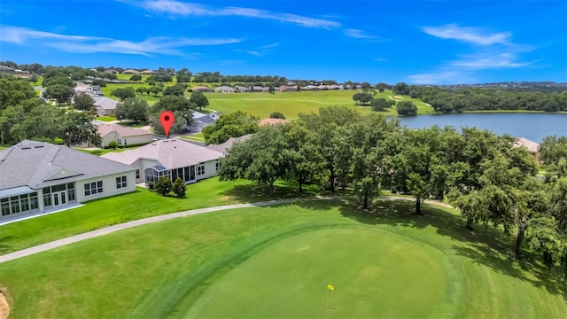 785 Hawks Blf, Clermont, FL 34711 - aerial perspective of suburban area featuring a local golf course and a nearby body of water