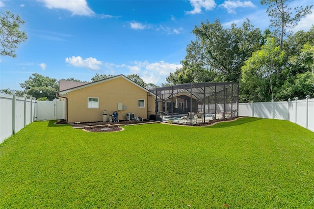 9342 Bay Vista Estates Blvd, Orlando, FL 32836 - rear view of house with a fenced backyard, a pool, a patio area, a gate, and glass enclosure