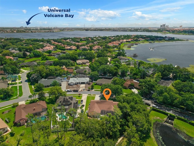 9342 Bay Vista Estates Blvd, Orlando, FL 32836 - aerial view of property's location with a large body of water and nearby suburban area