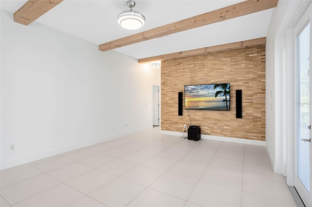 2540 Wembleycross Way, Orlando, FL 32828 - unfurnished living room featuring beam ceiling
