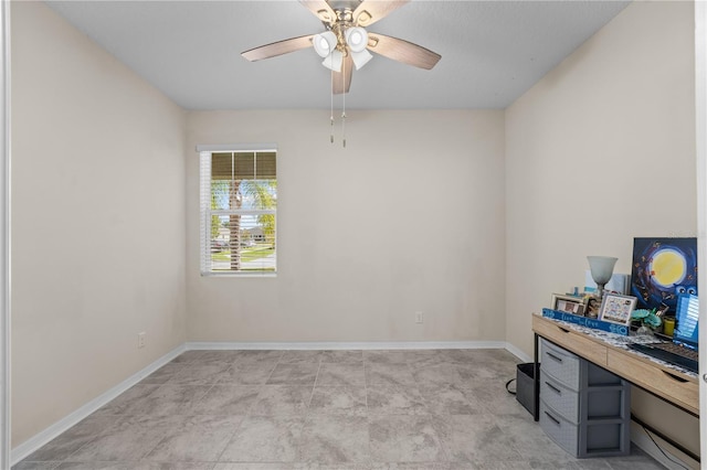 3443 Sagebrush St, Harmony, FL 34773 - office area featuring a ceiling fan and baseboards