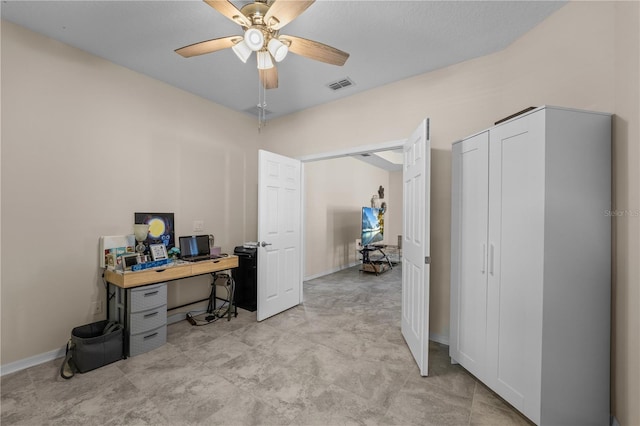 3443 Sagebrush St, Harmony, FL 34773 - office featuring a ceiling fan and baseboards