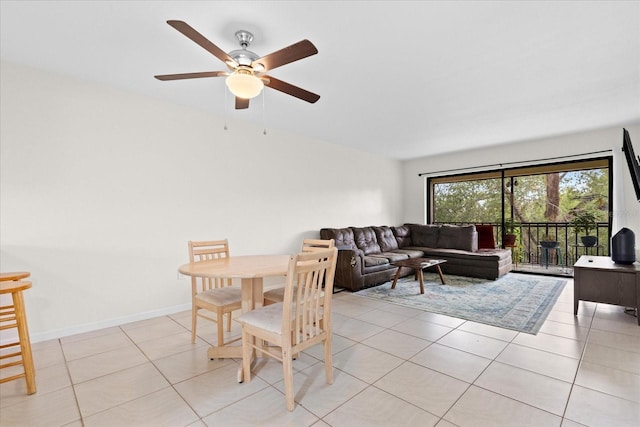 1036 Bonaire Dr Unit 2834, Altamonte Springs, FL 32714 - dining area featuring a ceiling fan and light tile patterned floors