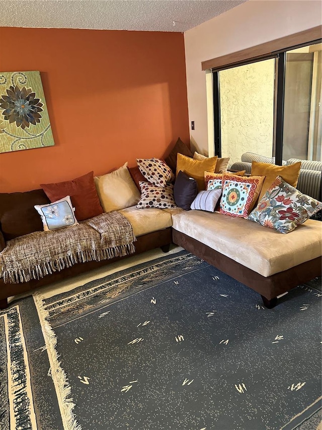 3279 Westridge Blvd Unit 204, Orlando, FL 32822 - living room featuring carpet and a textured ceiling