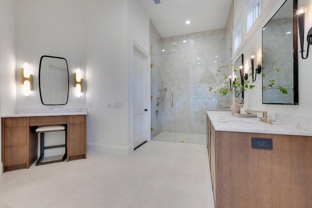 6186 Louise Cove Dr, Windermere, FL 34786 - full bathroom featuring a stall shower and two vanities