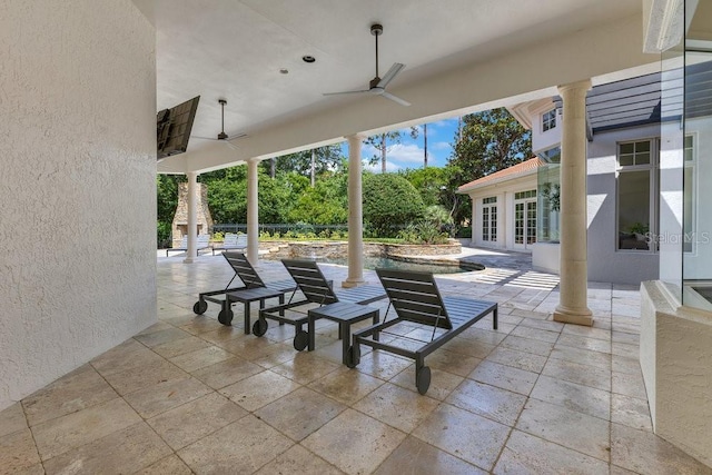 6186 Louise Cove Dr, Windermere, FL 34786 - view of patio with french doors and ceiling fan