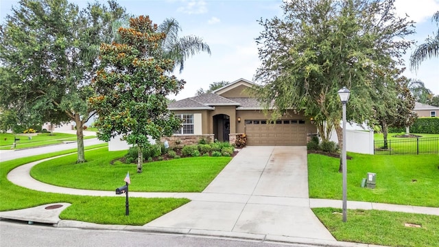 5723 Tarleton Way, Mount Dora, FL 32757 - single story home with concrete driveway, stucco siding, and an attached garage