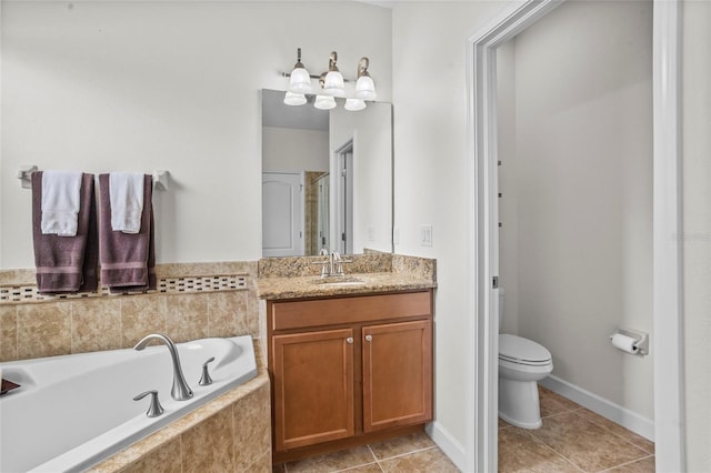 5723 Tarleton Way, Mount Dora, FL 32757 - full bath with a bath, vanity, and tile patterned flooring