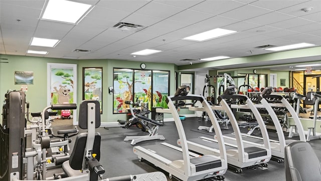 5723 Tarleton Way, Mount Dora, FL 32757 - gym featuring a paneled ceiling