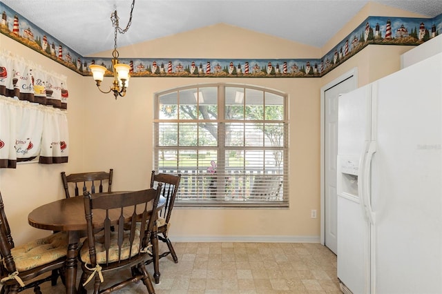 3707 Doune Way, Clermont, FL 34711 - dining area featuring lofted ceiling and a chandelier