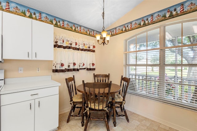 3707 Doune Way, Clermont, FL 34711 - dining area with a chandelier and lofted ceiling