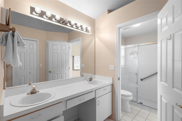 3707 Doune Way, Clermont, FL 34711 - full bath with double vanity, a shower stall, and tile patterned flooring