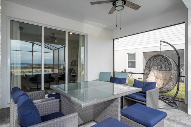 1907 Summer Dr, Davenport, FL 33897 - view of patio with ceiling fan and outdoor dining area