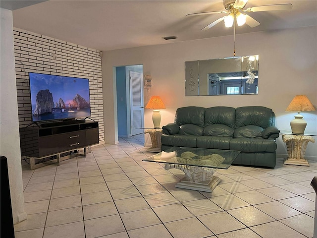 608 Knowles Rd, Brandon, FL 33511 - living area featuring tile patterned floors and ceiling fan