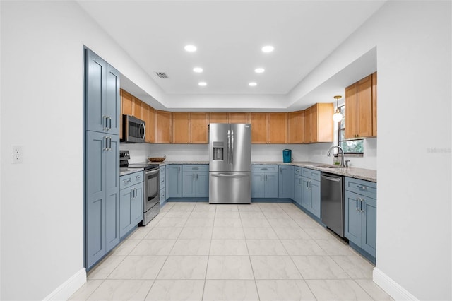 2025 Mango Tree Dr, Edgewater, FL 32141 - kitchen featuring appliances with stainless steel finishes, recessed lighting, and light stone counters