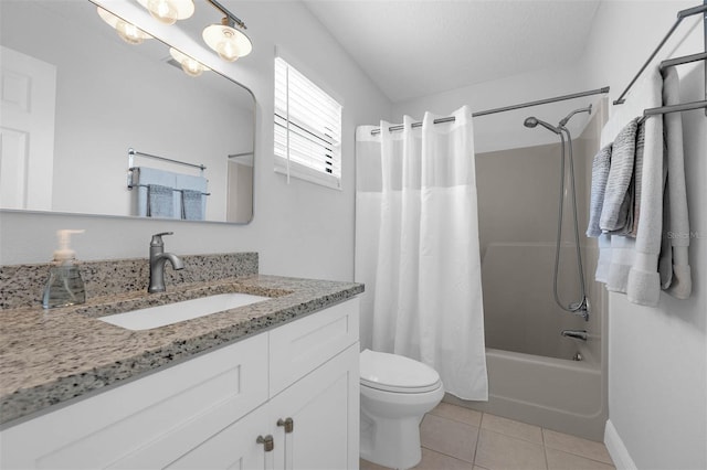2025 Mango Tree Dr, Edgewater, FL 32141 - bathroom featuring vanity, tile patterned flooring, and shower / bathtub combination with curtain