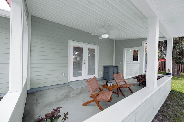 2025 Mango Tree Dr, Edgewater, FL 32141 - view of patio / terrace featuring french doors and ceiling fan