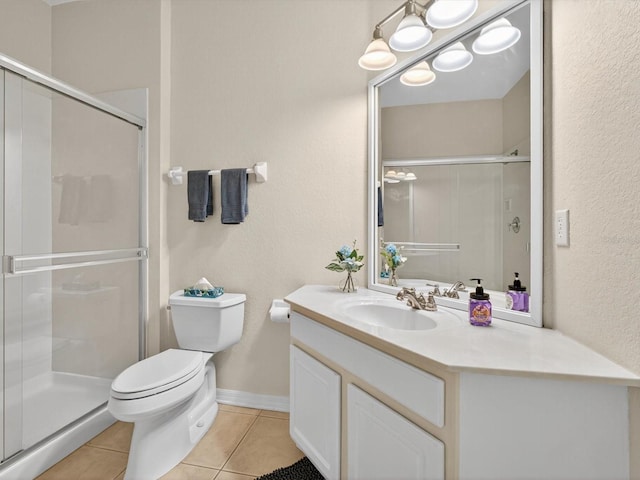 1353 Venezia Ct Unit 205, Davenport, FL 33896 - bathroom featuring vanity, tile patterned flooring, a shower stall, and a textured wall
