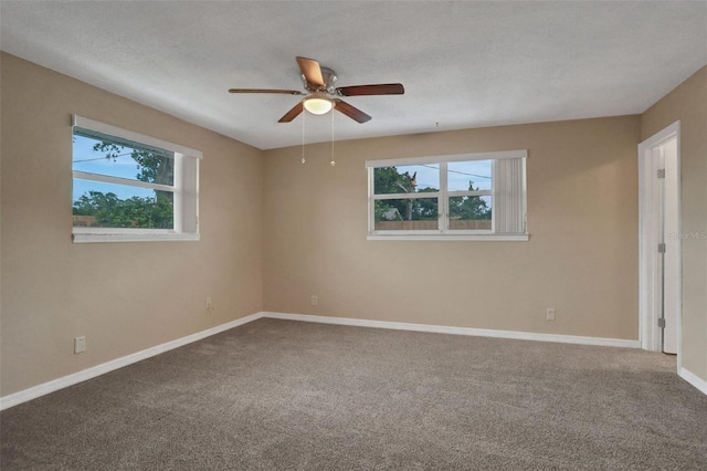 749 Ridge Blvd, South Daytona, FL 32119 - empty room with plenty of natural light, ceiling fan, and carpet floors