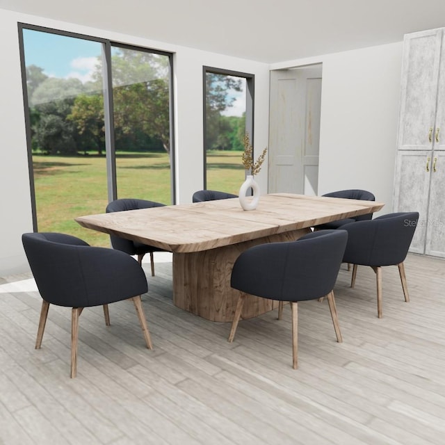 SW 162nd Lane, Ocala, FL 34473 - dining room featuring light wood-type flooring and healthy amount of natural light