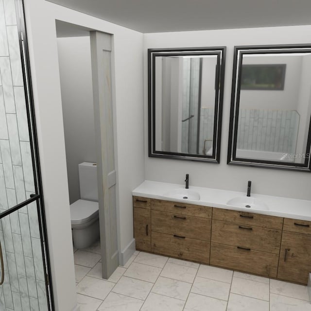SW 162nd Lane, Ocala, FL 34473 - bathroom featuring double vanity and marble look tiles
