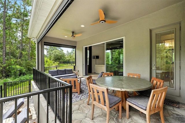 15315 Gilligan Ct, Winter Garden, FL 34787 - view of patio featuring a ceiling fan and an outdoor living space