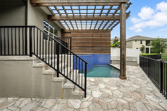 15315 Gilligan Ct, Winter Garden, FL 34787 - view of swimming pool featuring stairway, a patio area, and a pergola