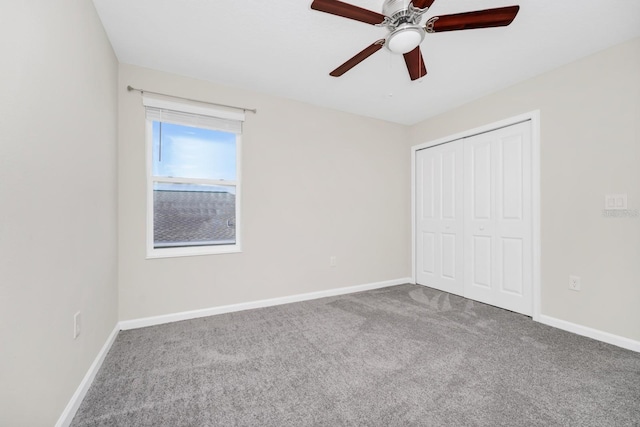 4288 Blackshear Ct, Clermont, FL 34714 - unfurnished bedroom with carpet floors, a closet, and a ceiling fan