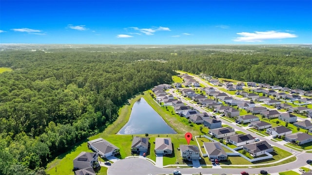 4288 Blackshear Ct, Clermont, FL 34714 - aerial perspective of suburban area featuring a forest and a nearby body of water