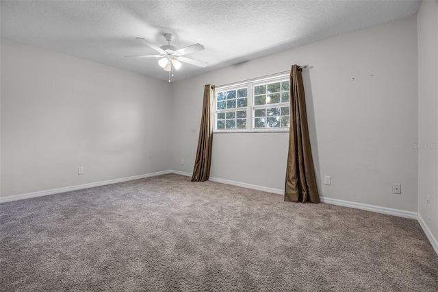 7201 Pleasant Dr, Orlando, FL 32818 - unfurnished room featuring ceiling fan, a textured ceiling, and carpet floors