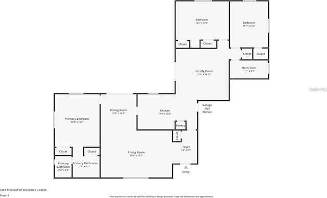7201 Pleasant Dr, Orlando, FL 32818 - view of room layout