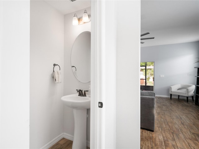 2556 Ocoee Reserve Ct, Ocoee, FL 34761 - bathroom with wood finished floors and ceiling fan