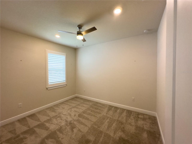 7484 Catania Loop, Clermont, FL 34714 - empty room featuring a ceiling fan, carpet flooring, and recessed lighting