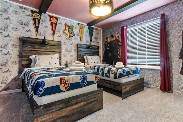 2026 Lelani Cir, Davenport, FL 33897 - carpeted bedroom with beamed ceiling