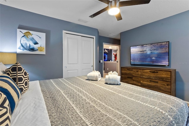 2026 Lelani Cir, Davenport, FL 33897 - bedroom with a closet and ceiling fan
