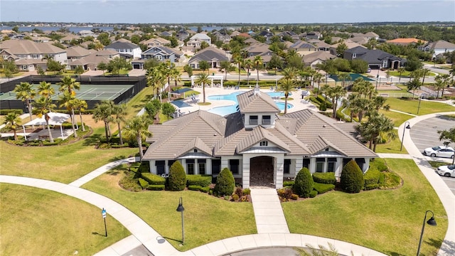 15586 Hamlin Blossom Ave, Winter Garden, FL 34787 - aerial perspective of suburban area with a pool area